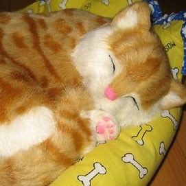 Super Cute Imitation Breath Sleeping Cat Plush Toys