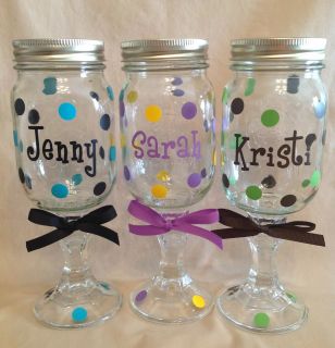 Customized Redneck Wine Glasses Cute Mason Jar on Candlestick with