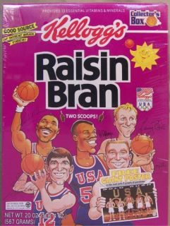 Bran Cereal Box 92 Olympics Cartoons of US Basketball Team