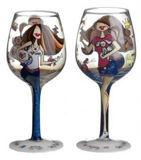 Bottoms Up Hand Painted Wine Glass Many Designs