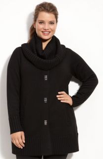 MICHAEL Michael Kors Cardi with Removable Cowl (Plus)