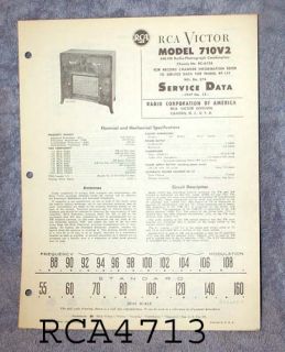 RCA Victor Service Data Manual 1947 Radio Phonograph Choice $9 99 ea