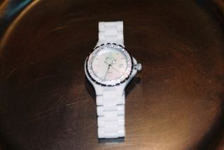 Brand New Daniel Steiger White Ceramic Swarovski Watch