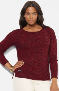 Lauren Ralph Lauren Marled Drop Shoulder Sweater (Plus)