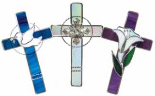 Stained Glass Supplies Pre Cut 3 Cross Kit Crosses WOW