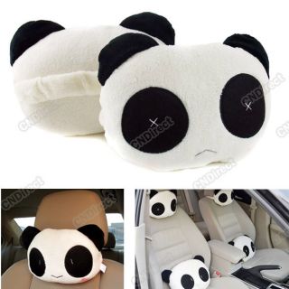 Cute Panda Car Seat Plush Head Rest Cover Cushion Pillow Head Support