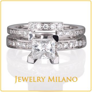 Ct Princess Cut Diamond Engagement Ring SI D Wedding Band Ring Set