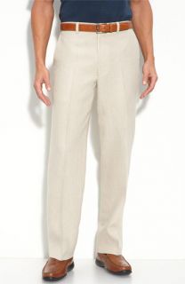 Linea Naturale Updated Flat Front Linen Trousers