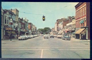 NY, Dansville, New York, Main Street, 60s Cars, Dexter Press No 84077