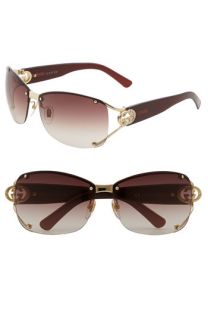 Gucci Open Temple Rimless Shield Sunglasses