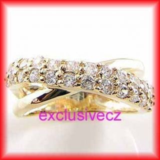 78 Carat Yellow Gold Plated 14k GP CZ Band Ring Size 4 5 6 7 8 9 10