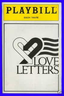 Playbill Love Letters w Kate Nelligan David Duke