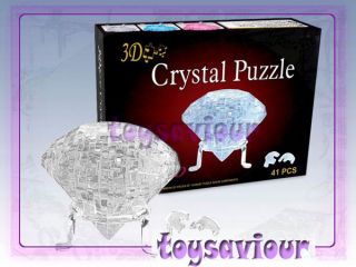 3D Crystal Puzzle Jigsaw 41pcs Diamond Clear