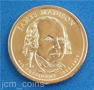 2007 P D James Madison Golden Dollar Set Uncirculated