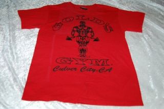 Vintage Golds Gym Culver City T Shirt Weight Barbell Small Made USA