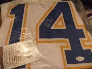 DAN FOUTS SAN DIAGO CHARGERS 1993 H O F SIGNED JERSEY W JSA