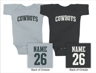 Dallas Cowboys Onesie Creeper Custom Name Number
