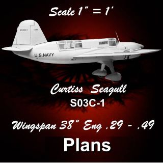 CONTROL LINE CARRIER Curtiss XS03C l MODEL AIRPLANE PLANS NOTES F S