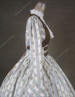  Victorian Cotton Blends Ball Gown Day Dress Reenactment 187 M