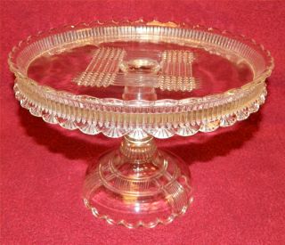 Old Dalzell Glass Co Quaker Lady EAPG Cake Stand Perfect