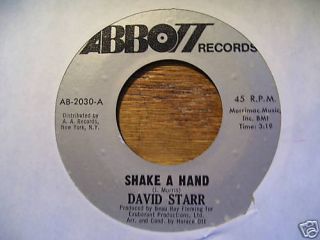  David Starr "Shake A Hand" 45 RPM