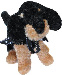 Dan Dee Puppy Dog Plush Stuffed Animal Tan Black sits 8 tall LNC