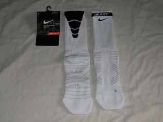 Nike Custom Football ELITE BCS Socks White and Black Lg 8 12 BEAST