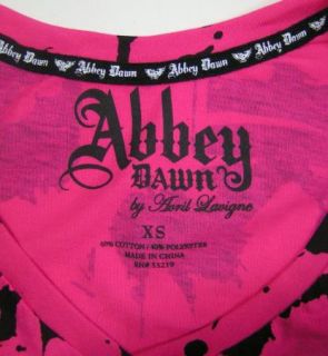 Abbey Dawn Avril Lavigne Hot Pink Sleeveless Grafitti T Shirt New