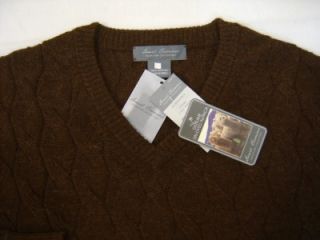 Un Dyed Genuine 100% Alpaca Daniel Cremieux Men M Cable Sweater VNeck
