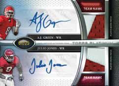 2011 Topps Platinum AJ Green Julio Jones Dual Autograph Patch Card