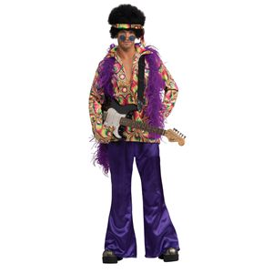 Purple Daze Jimi Hendrix Rock Star Fancy Dress Costume