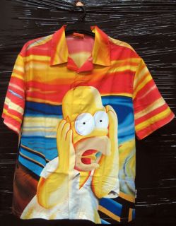 Homer Simpson Hawaiian Shirt The Scream M L XL XXL