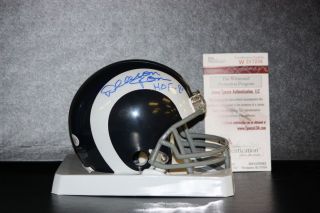 Deacon Jones Autographed Los Angeles Rams Mini Helmet JSA