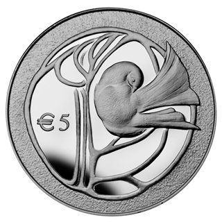 Cyprus 5 Euro KM 94 Silver Proof Coin Bird 2010