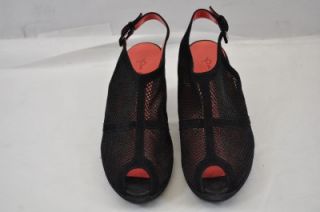 Pas de Rouge Cona A951 Italy EAE Black Sexy Mesh Suede 3Heel $440 42