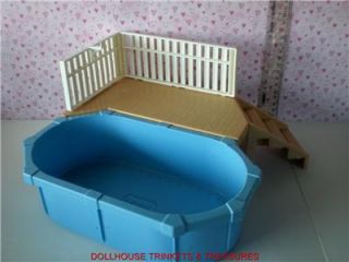 Playskool Dollhouse Pool with Deck Railings Stairs