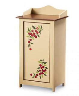 Cherry Decor Wooden Kitchen Trash Can Box Holder New