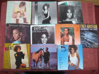 WHITNEY HOUSTON set of 10 Arista Picture Sleeves ONLY   NEW