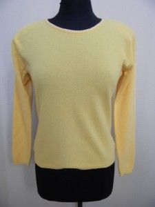  Scotland Debra C Beverly Hills Yellow Cashmere Sweater Sz M L