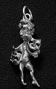 Sterling Silver 925 Face Comedy Tragedy Mask Charm