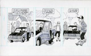 Dave Berg Mad 298 Lighter Side of Cars Orig Art 4 Sale Low Mileage
