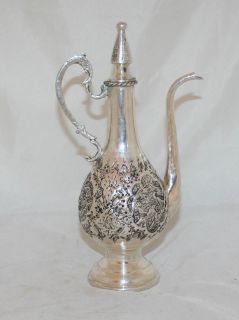 Antique Sterling Silver Pitcher Jug Persia Esfahan 1920