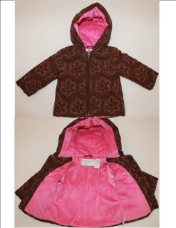 18 24 month Girls Fall Winter Coat Jacket Brown Pink Specialy Baby