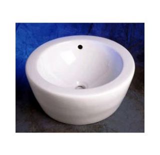 DecoLav White 18 Round Ceramic Vessel Bathroom Sink