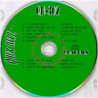 POP MUSIC KARAOKE CD QUIK HITZ QH302 CDG 2008 ARTIST SONGS *PAPER