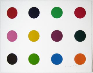 DAMIEN HIRST Hand Signed Numbered Color Spot Woodcut Ltd Edition of 48