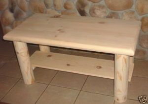 Coffee Table Rustic Log Furniture Decor Cabin Lodge U