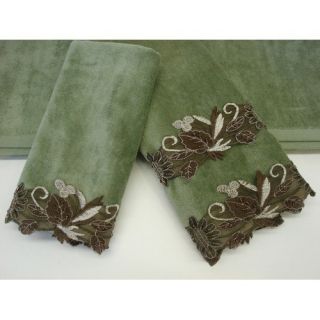  Kline Romantica Sage Gold 3 Piece Decorative Towel Set SK005021