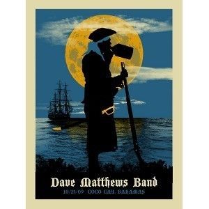 Dave Matthews Band Poster Coco Cay Bahamas Blue Mint