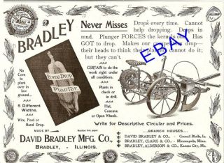 1899 David Bradley Force Drop Corn Planter Ad Illinois